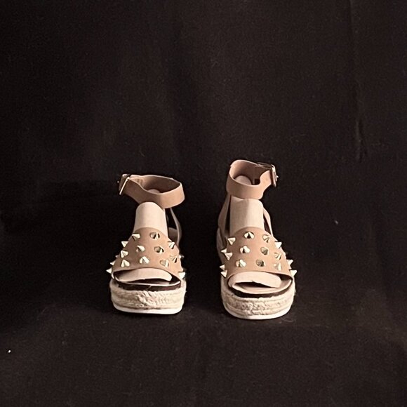 Forever Tan Gold-Tone ‘Studded’ Ankle Strap Sandals - Picture 8 of 9